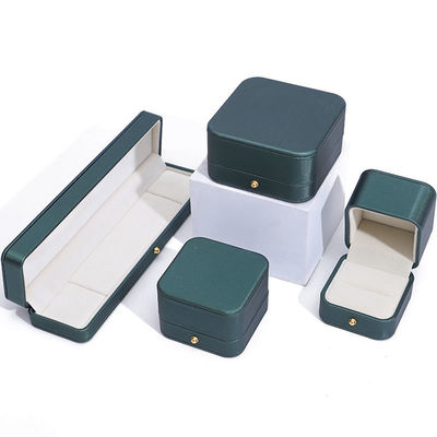Newest Style Green PU Leather Jewelry Packaging Box for Wedding Necklace Earrings Ring