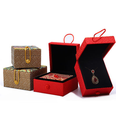 Buy Handmade Velvet Jewelry Boxes Material Chinese Style Red Necklace Pendant Storage Box online manufacture