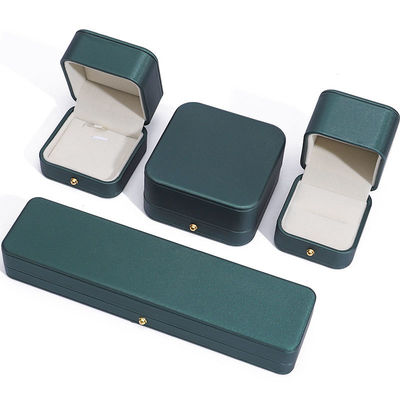 Newest Style Green PU Leather Jewelry Packaging Box for Wedding Necklace Earrings Ring