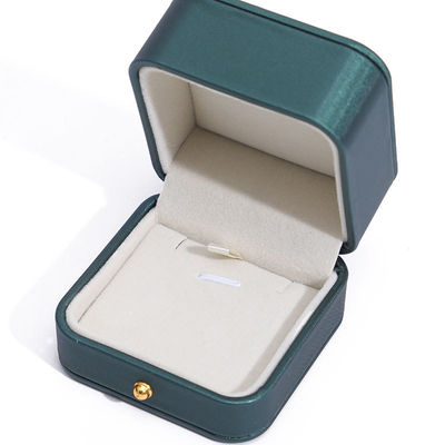 Newest Style Green PU Leather Jewelry Packaging Box for Wedding Necklace Earrings Ring
