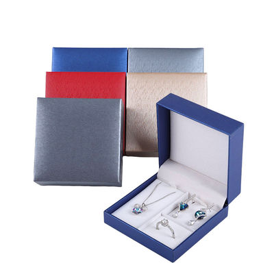 Customized Luxury Brushed Pattern Square Paper Jewelry Box for Hanhong Ring Necklace
