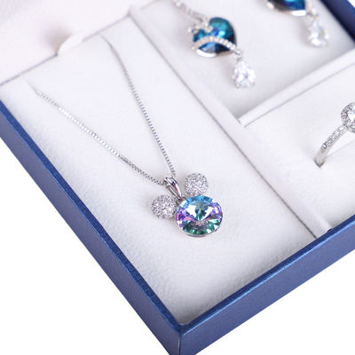 Customized Luxury Brushed Pattern Square Paper Jewelry Box for Hanhong Ring Necklace