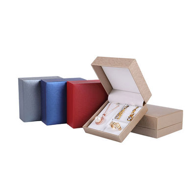 Customized Luxury Brushed Pattern Square Paper Jewelry Box for Hanhong Ring Necklace
