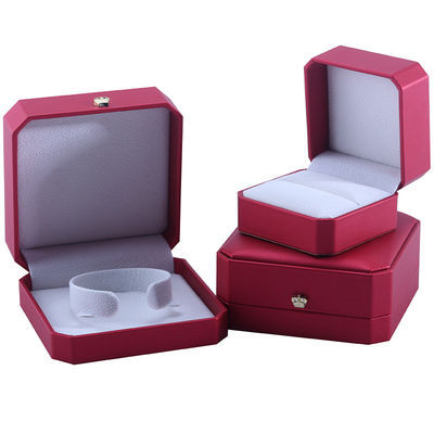 Newest Rectangle Hanhong Custom Red PU Leather Bracelet Packaging Box for Jewelry Storage