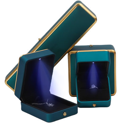 Bracelet Necklace Earring Ring Jewelry Box with Light Luxury Organizer Peacock Blue