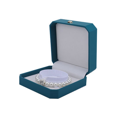 Hanhong Crown Shape Cyan PU Leather Jewelry Box Ideal for Bracelets Earrings and Rings
