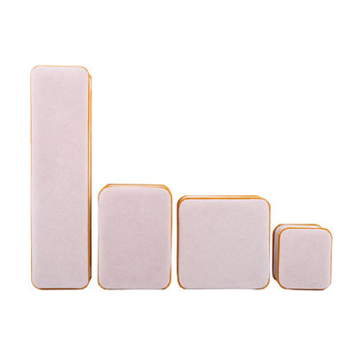 Buy Custom Apricot Color Velvet Jewelry Packaging Box for Double Layer and 6*5.5*5cm Size online manufacture
