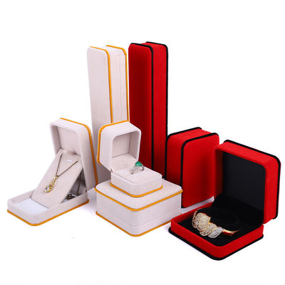 Custom Apricot Color Velvet Jewelry Packaging Box for Double Layer and 6*5.5*5cm Size