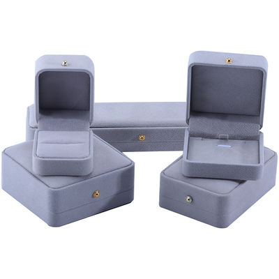 Hot Stamping Logo Velvet Jewelry Box for Necklace Bracelet Earrings and Ring 9*9*3.5cm