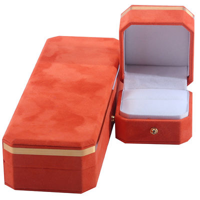 Buy Jewelry Package for Wedding Necklace Earrings and Ring Hanhong Custom Orange Velvet Box online manufacture