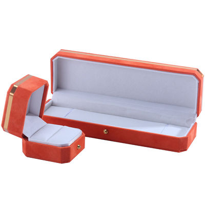 Jewelry Package for Wedding Necklace Earrings and Ring Hanhong Custom Orange Velvet Box