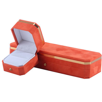 Jewelry Package for Wedding Necklace Earrings and Ring Hanhong Custom Orange Velvet Box