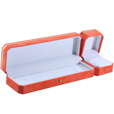 Jewelry Package for Wedding Necklace Earrings and Ring Hanhong Custom Orange Velvet Box