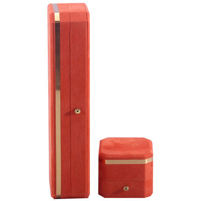 Jewelry Package for Wedding Necklace Earrings and Ring Hanhong Custom Orange Velvet Box