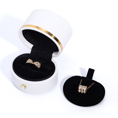 Buy Customized Size White PU Leather Jewelry Box for Small Travel Portable and Functional online manufacture
