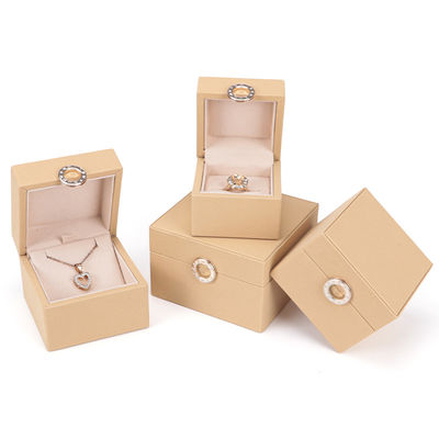 Buy Custom Hot Stamping Logo Four-Leaf Clover PU Leather Jewelry Box for Customized Size Rings online manufacture