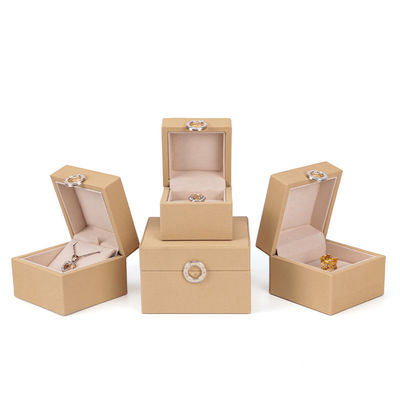 Custom Hot Stamping Logo Four-Leaf Clover PU Leather Jewelry Box for Customized Size Rings