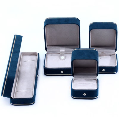 Buy Velvet Material Jewelry Boxes for Hanhong 2023 Custom Logo Blue Bracelet Bracelet Box online manufacture