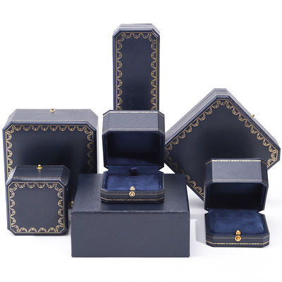 Buy Custom Logo Jewelry Package Handmade Blue Square Paper Box for Luxury Plastic Ring Box online manufacture