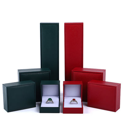 Customized Size Paper Velvet Hanhong Color Jewelry Box for Necklace Bracelet Ring Earrings