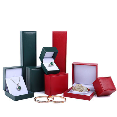 Customized Size Paper Velvet Hanhong Color Jewelry Box for Necklace Bracelet Ring Earrings