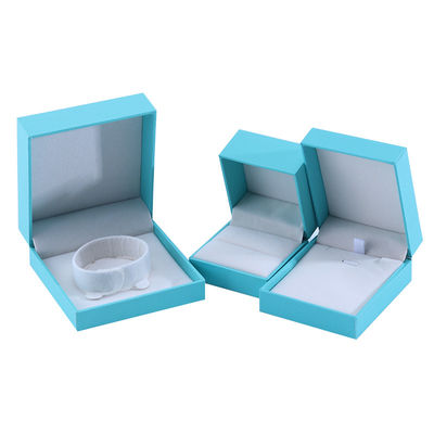Wholesale manufacturing Luxury Jewellery Box Personalized Custom high end Necklace Bracelet Earrings Ring jewelry set Packaging cardboard paper sky blue flip Jewelry Box with logo