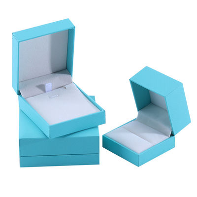 Wholesale manufacturing Luxury Jewellery Box Personalized Custom high end Necklace Bracelet Earrings Ring jewelry set Packaging cardboard paper sky blue flip Jewelry Box with logo
