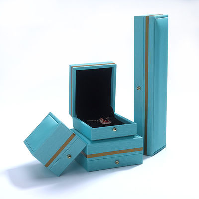 Custom Ring Necklace Bracelet Wedding Packaging Gray Leather Jewelry Box from Hanhong