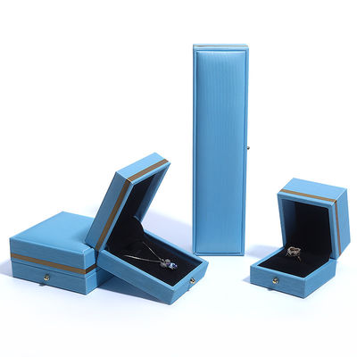 Custom Ring Necklace Bracelet Wedding Packaging Gray Leather Jewelry Box from Hanhong