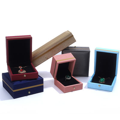 Custom Ring Necklace Bracelet Wedding Packaging Gray Leather Jewelry Box from Hanhong
