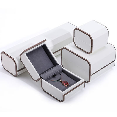 Buy White PU Leather Jewelry Package for Customized Size Rings Necklaces and Bracelets online manufacture