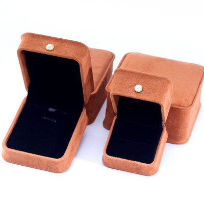 Buy Custom Logo Velvet Coffee Color Jewelry Box for Bracelet Earrings Necklace Pearl Lock online manufacture