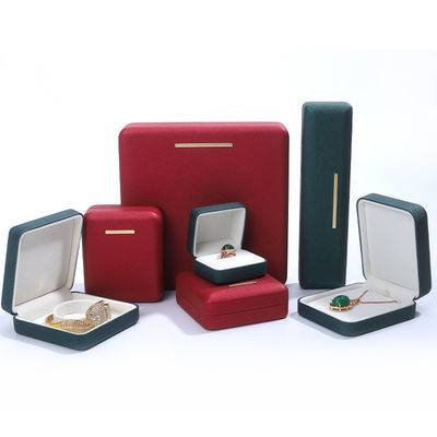 Buy Customized Red PU Leather Velvet Jewelry Box for Bracelet Earring and Pendant Packaging online manufacture