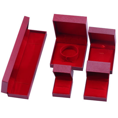 Wholesale manufacturing Luxury square Jewellery Box Personalized Custom high end Necklace Bracelet Earrings Ring jewelry set Packaging cardboard paper flip red Jewelry Box with logo
