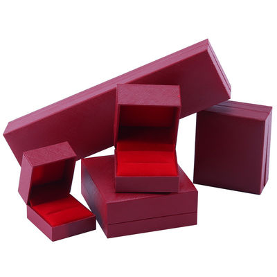 Wholesale manufacturing Luxury square Jewellery Box Personalized Custom high end Necklace Bracelet Earrings Ring jewelry set Packaging cardboard paper flip red Jewelry Box with logo