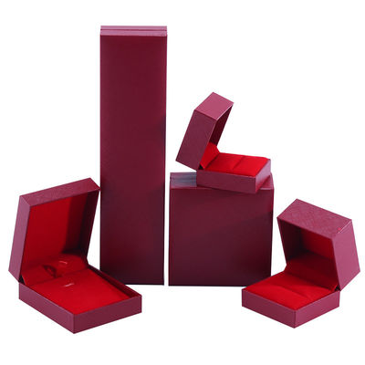 Wholesale manufacturing Luxury square Jewellery Box Personalized Custom high end Necklace Bracelet Earrings Ring jewelry set Packaging cardboard paper flip red Jewelry Box with logo