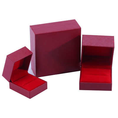 Wholesale manufacturing Luxury square Jewellery Box Personalized Custom high end Necklace Bracelet Earrings Ring jewelry set Packaging cardboard paper flip red Jewelry Box with logo