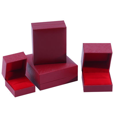 Wholesale manufacturing Luxury square Jewellery Box Personalized Custom high end Necklace Bracelet Earrings Ring jewelry set Packaging cardboard paper flip red Jewelry Box with logo