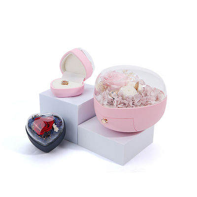 Buy Custom Logo Heart Shaped Jewelry Drawer Box Rose Flower Box For Ring online manufacture