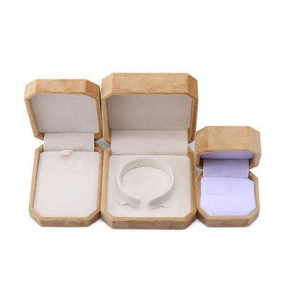 Eco-friendly Octagonal Shape Yellow Flannelette Jewelry Box for Necklace Bracelet Ring