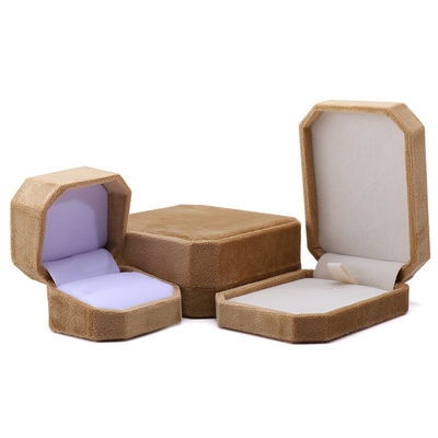 Eco-friendly Octagonal Shape Yellow Flannelette Jewelry Box for Necklace Bracelet Ring