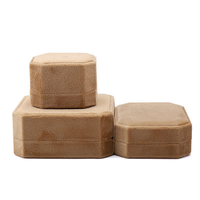 Eco-friendly Octagonal Shape Yellow Flannelette Jewelry Box for Necklace Bracelet Ring