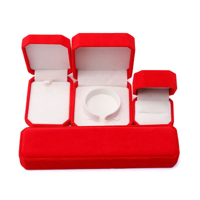 Jewelry Package Red Flannelette Customized Size Box for Necklace Bracelet and Ring