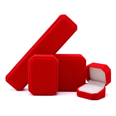 Jewelry Package Red Flannelette Customized Size Box for Necklace Bracelet and Ring