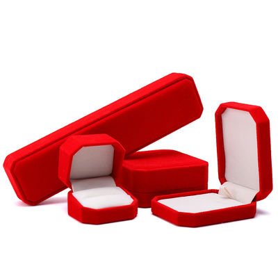 Jewelry Package Red Flannelette Customized Size Box for Necklace Bracelet and Ring