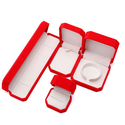 Jewelry Package Red Flannelette Customized Size Box for Necklace Bracelet and Ring