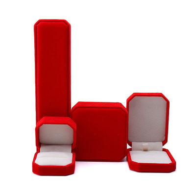 Jewelry Package Red Flannelette Customized Size Box for Necklace Bracelet and Ring