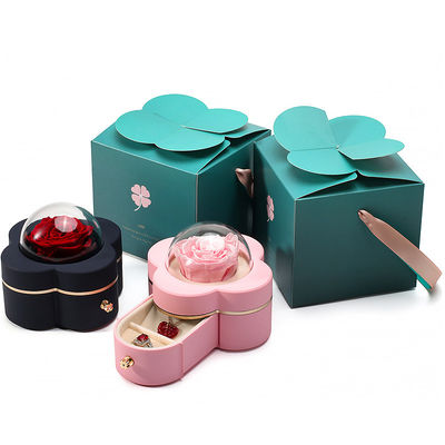 Four Leaf Clover Shape Spray Paint Drawer Jewelry Box for Sophisticated Packaging