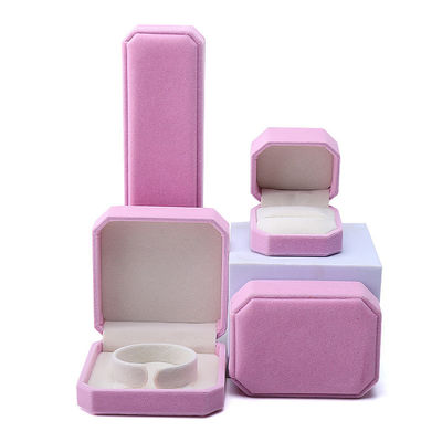 Buy Octagonal Shape Pink Flannelette Jewelry Box for Necklace Bracelet Ring Newest Style online manufacture