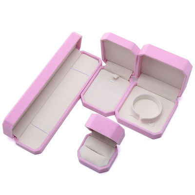 Octagonal Shape Pink Flannelette Jewelry Box for Necklace Bracelet Ring Newest Style